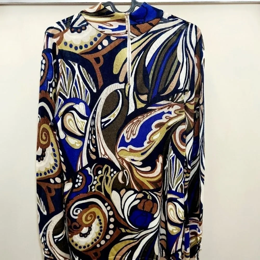 Chico's Zip Neck Sheer Sweater - Picture 9 of 9